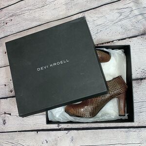 Brown Devi Kroell Snakeskin Booties